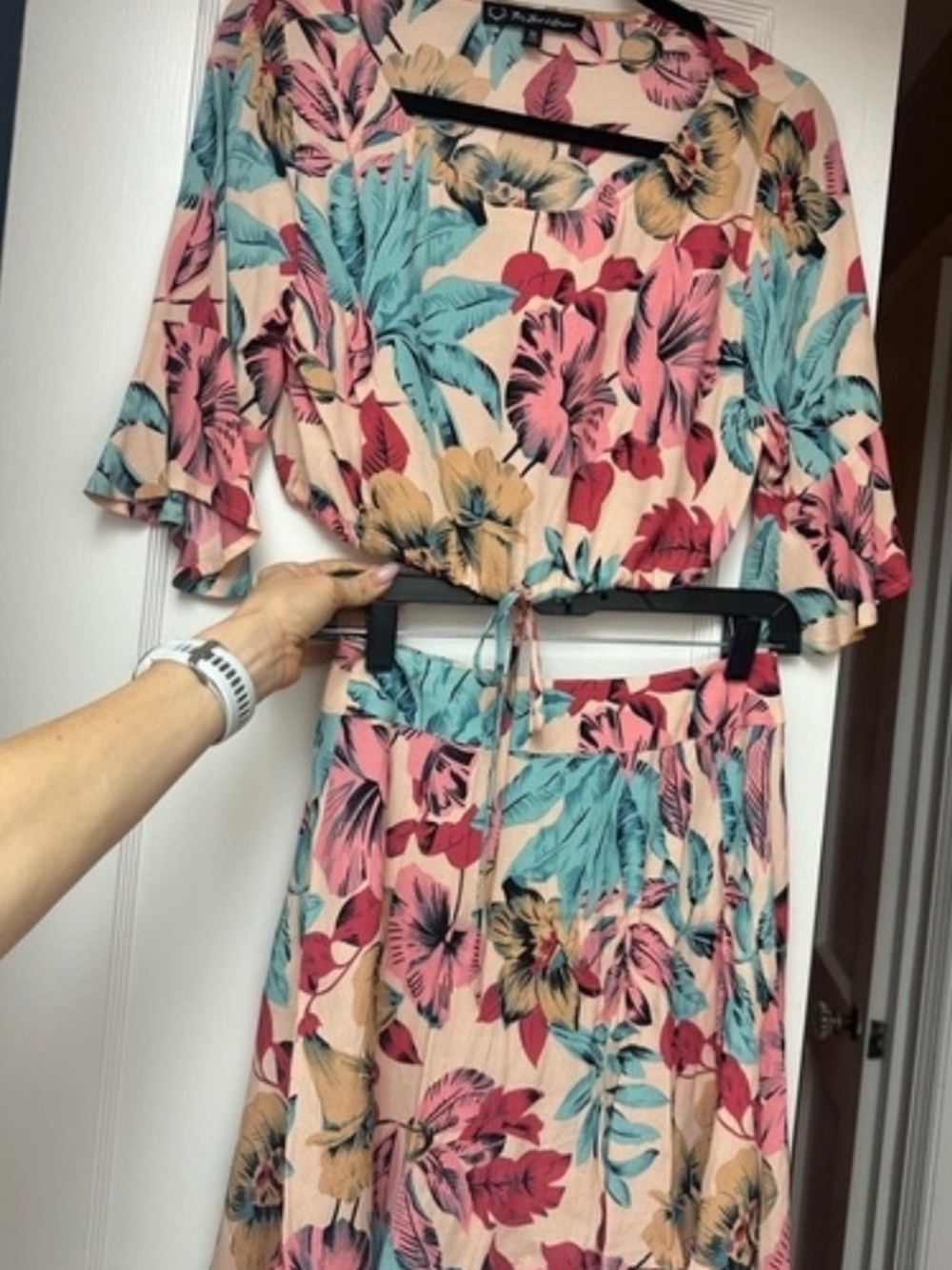 ๐๐ For Love And Lemons Floral Pink Tie-Front Mini Skirt And Top S So Cute! - Picture 10 of 10